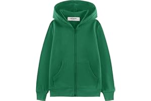Kid Nation Kids Soft Brushed Fleece Zip-Up Hooded Sweatshirt Hoodie for Boys or Girls 4-12 Years