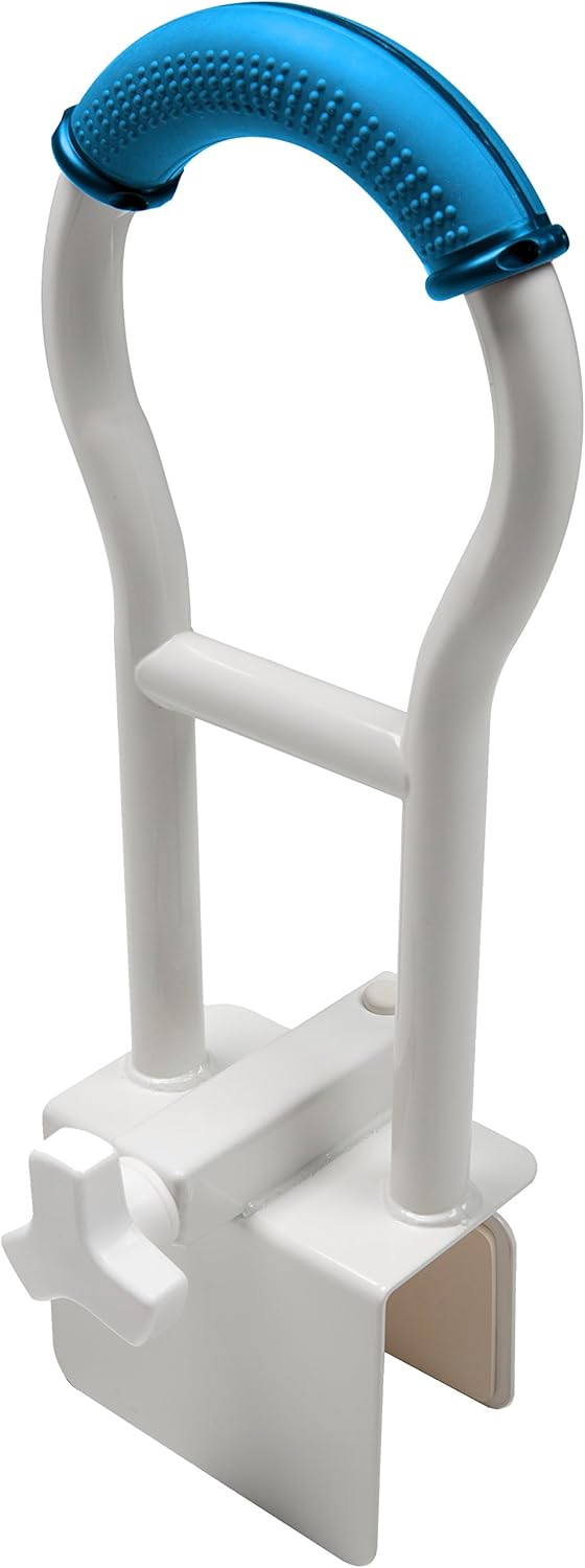 PCP Bathtub Safety Rail with Sure-Grip, White/Blue, 19 inch: Health & Personal Care