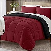 satisomnia King Size Comforter Set, Red Bedding Comforters King Size, 3 Pieces Down Alternative Bed Comforter Lightweight, Soft Quilted Bed Set Breathable, Reversible All Season Bedding Sets