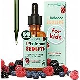 Zeolite Detox for Kids Liquid Drops, Gentle Full-Spectrum Cleanse & Immunity Support with Chlorella, Cilantro Leaf Extract, Milk Thistle, Zinc, Magnesium & Selenium, Mixed Berry Flavor, 60 Servings