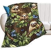 Sloth Blanket, Animal Throw Blanket, Sloth Gifts, Cute Sloths Blankets, Sloths Stuff Fleece Flannel Plush for Women Men Boys Girls Lovers Adults Soft Bedding for Sofa Bed Office Home Decor 40"X50"