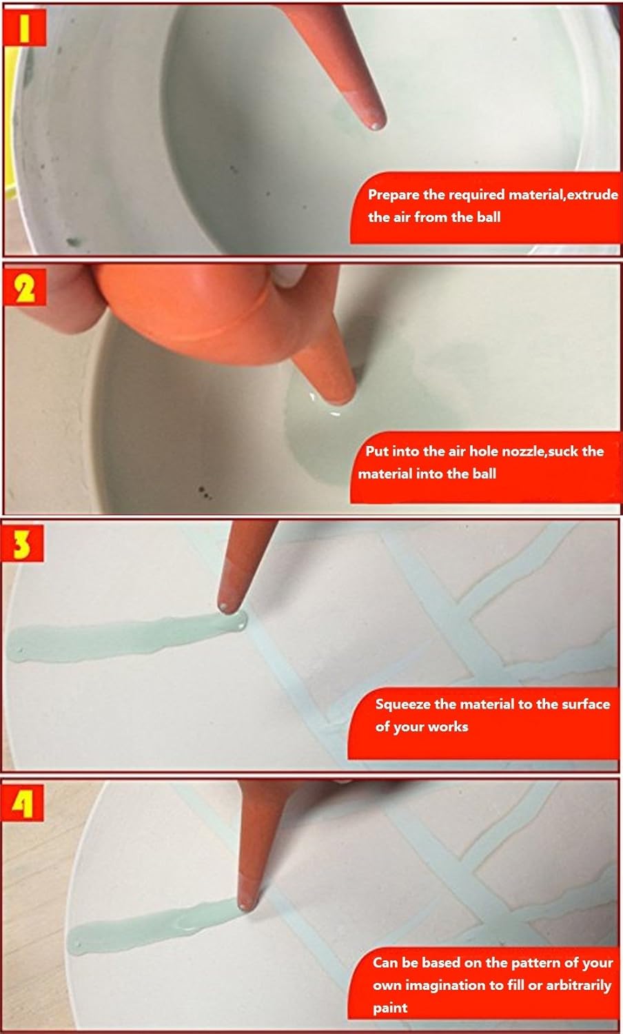 COMIART Silicone Glazing Ball, Lightweight Precision Under Glaze Applicator Set, Clay Sculpture & Ceramic Pottery Art Glaze Painting Design Tools