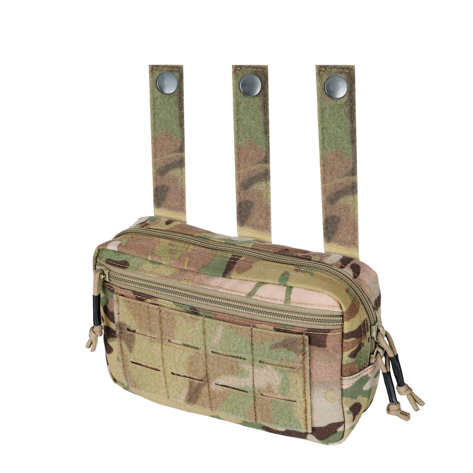 EXCELLENT ELITE SPANKER Tactical Molle Pouch Admin Pouch Tactical Dump Drop Pouch EDC Utility Bag with Hook and Loop Panel for Tactical Vest(MC)