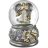 Silver & Gold Revolving Angel 100mm Water Globe San Francisco Music Box