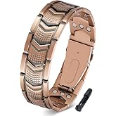 Feraco Copper Bracelet for Men 3X Strength,Magnetic Therapy Bracelet Copper Jewelry with Powerful 3800 Gauss Magnets,Premium Fold-Over Clasp