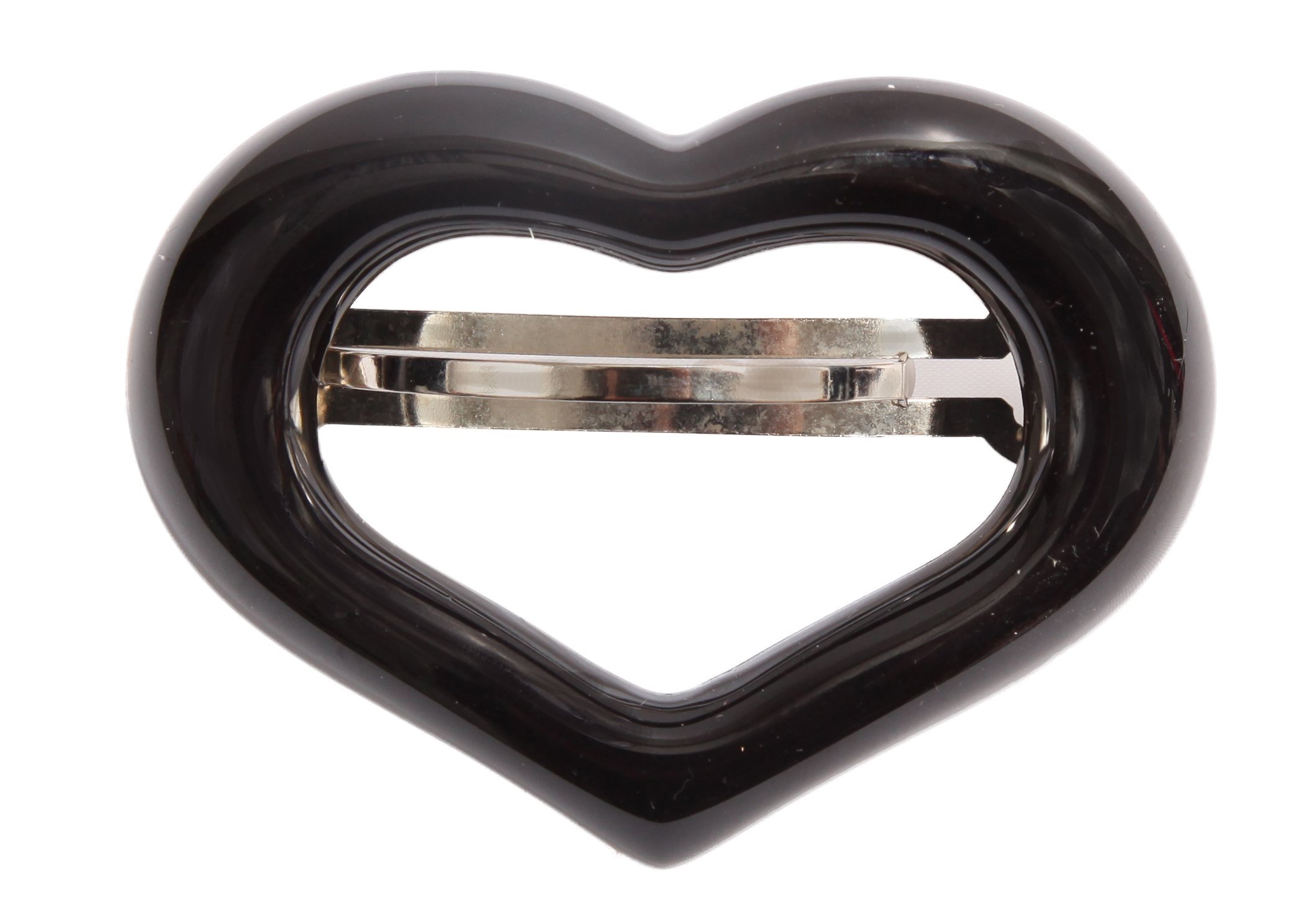 Caravan 0.5 oz Black Open Heart Design Barrette