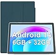 Android Tablet 10 Inch Tablet With Case Screen Stylus Android 14 Tablets 6GB RAM 32GB ROM Support 1TB Expansion 6000mah Battery 10.1" IPS HD Touchscreen 2MP+8MP Dual Camera WIFI-6 Bluetooth5.0 Tablets