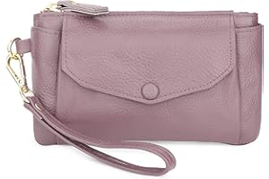 Uromee Wristlet Wallet Clutch Purses for Women Genuine Leather Crossbody Bag Handbag with Detachable Shoulder Chain