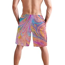Men's Summer Cool Swim Trunks Quick Dry Abstract