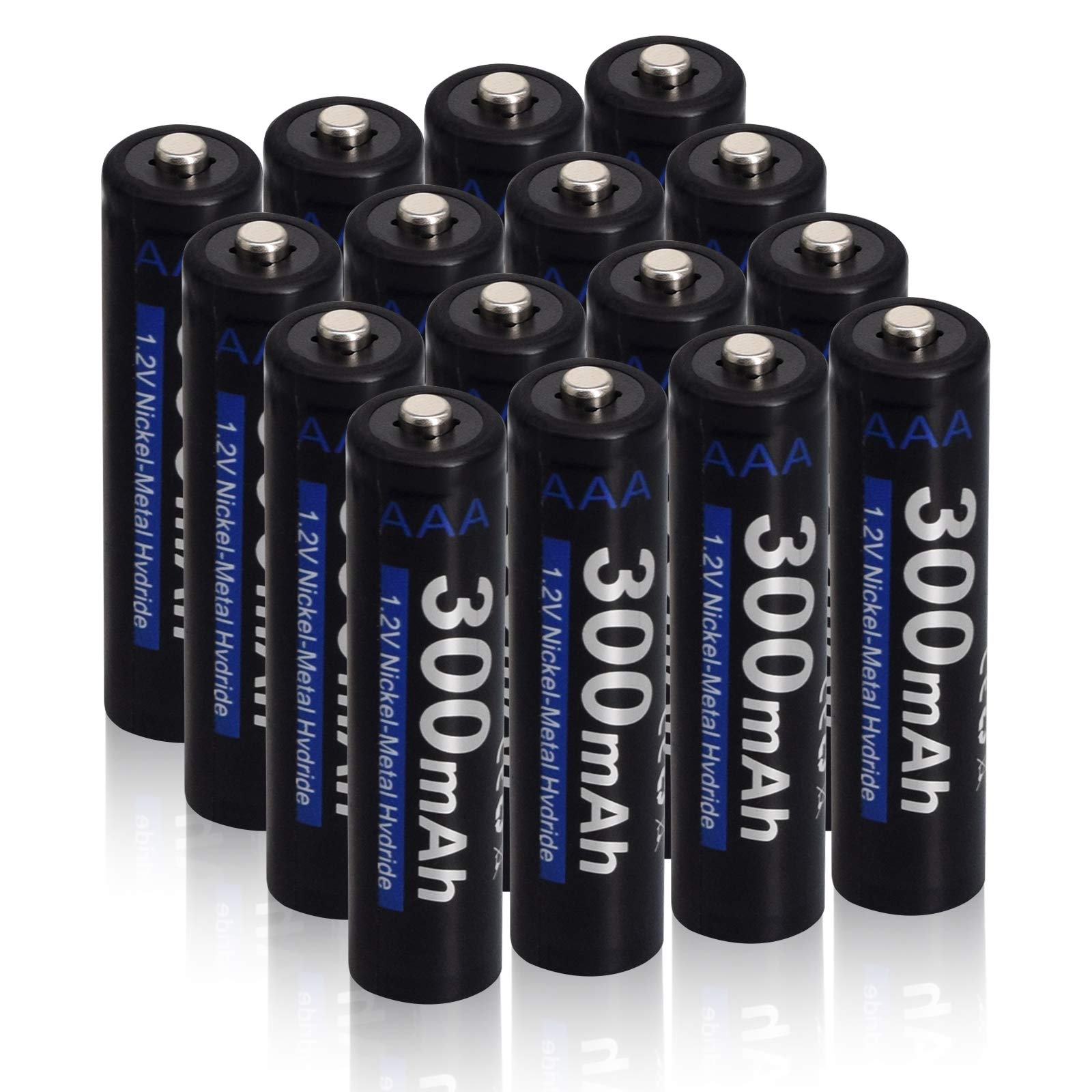 CITYORK Rechargeable AAA Batteries, 300mAh 1.2V Ni-MH Pre-charged Battery Low Self Discharge, For Flash Light, Toys etc. 16 Pack - with Storage Case