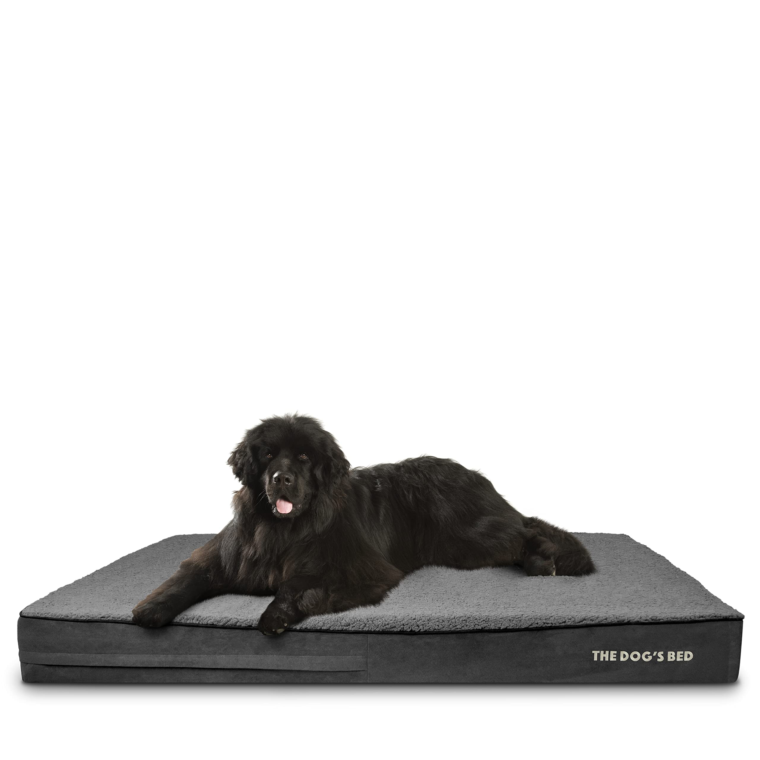 The Dog’s Bed Orthopaedic Memory Foam Dog Bed for XXXL Dogs, Waterproof Support Mattress, Removable Washable Cover, Pressure Relief & Joint Support, Grey Plush, 15cm Thick — image 1