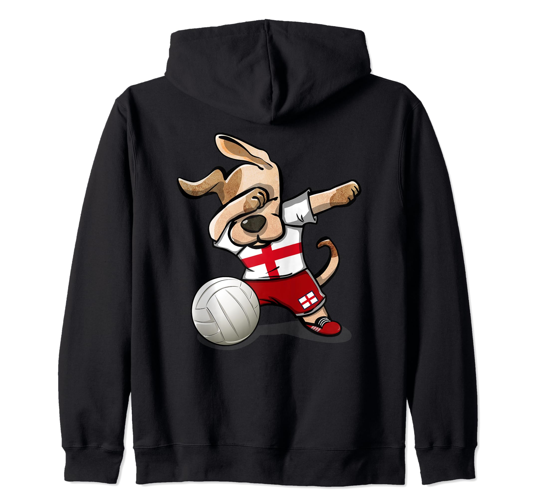 Dabbing Dog Proud England Volleyball Lovers English Flag Zip Hoodie