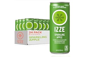 IZZE Sparkling Juice, Apple, No Added Sugars, No Preservatives, Non-GMO, 8.4 Fl Oz Can (Pack of 24)