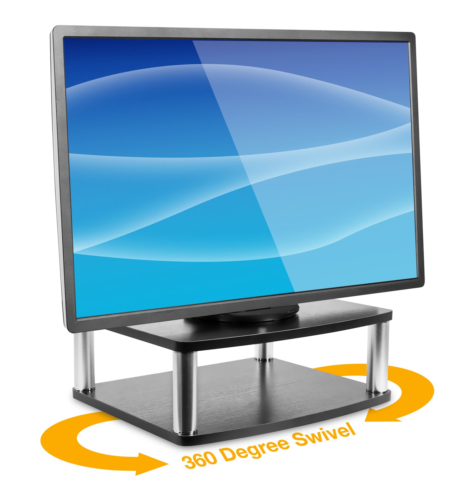 MountIt! Turntable Stand for TV / Monitor, 2 Tier Rotating DVD