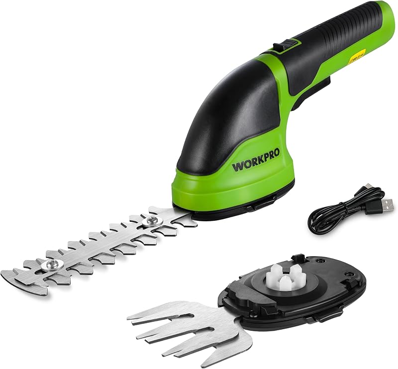WORKPRO 2 in 1 Cordless Hedge Trimmer and Grass Shear 3.6 V 2000 mAh