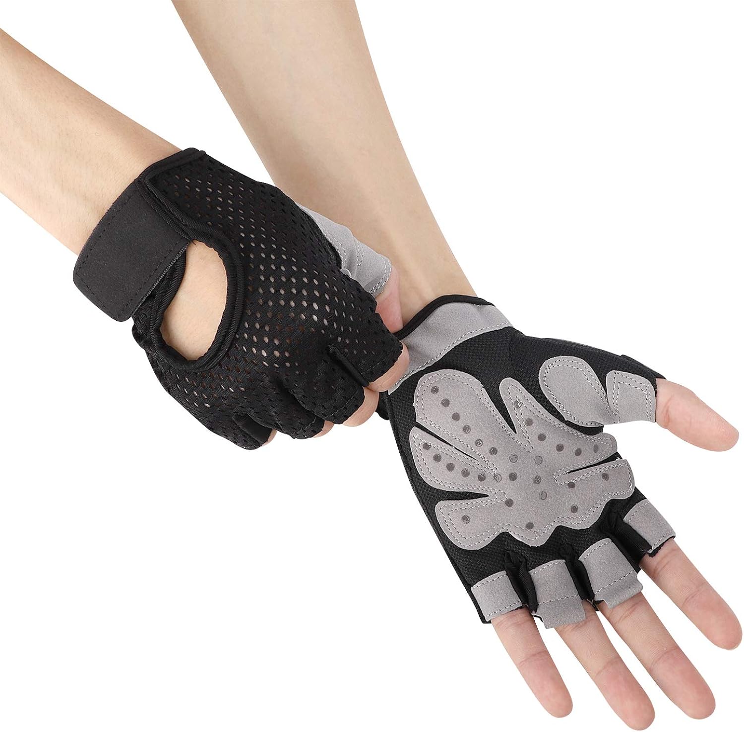 Fitness Gloves Men Half Finger Cycling Driving Gloves Anti-skid GYM Training Gripper Gloves Callus Guard Workout Weight Lifting Gloves Sports Mountain Road Biking Yoga Gloves Motorbike Riding Mittens