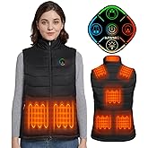 KOVNLO Heated Vest Women, (Battery Pack Not Included) Smart Controller With Lights-out, Electric Warming Heated Jackets