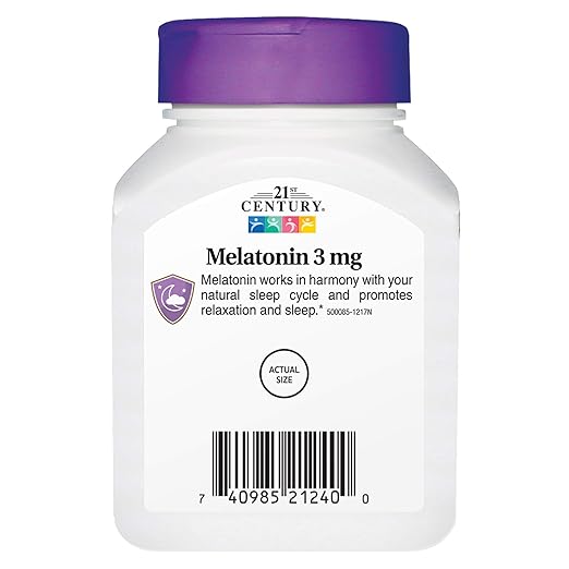 Amazon.com: 21st Century Melatonin 3 mg Tablets, 90 Count: Health ...