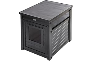 New Age Pet ECOFLEX Litter Loo Moisture and Odor Resistant Enclosure & End Table, No‑Tools Assembly, 10 Year Warranty, Espresso Black, Standard