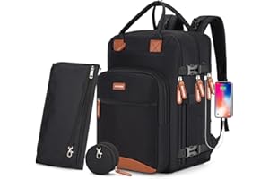 Diaper Bag Backpack,BAGPARKK Multi function Baby Bag with Portable Changing Pad, Pacifier Holder,Waterproof Diaper Bags with USB Charging Port,Anti-Theft Travel Backpack for Mom, Dad, Newborn (Black)