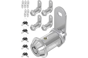 Trampgik RV Storage Locks, 1 1/8” Camper Compartment Storage Door Locks with Keys, for RV Camper Travel Trailer,Drawer Cabinet Toolcart Storage, 1 1/8 Inch 5 Locks with 10 Keyed Alike, Chrome