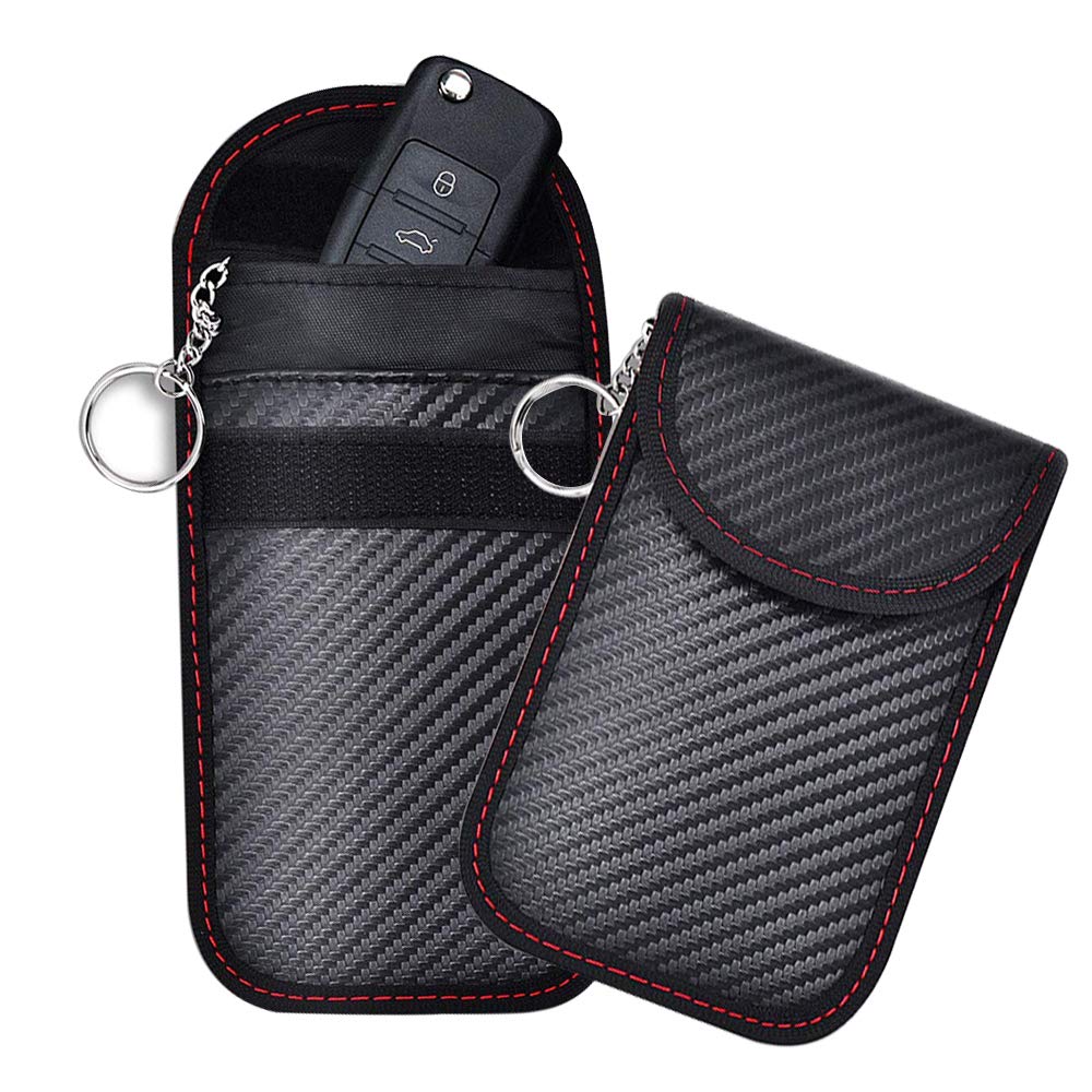 2 Car Key Signal Blocker Pouches，Premium Faraday Cage Car Key Protector，RFID Blocking Faraday Case Protector for Keyless Fobs and Remote Entry Keys