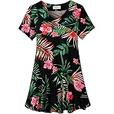 LARACE Plus Size Tops for Womens T Shirts Button Down Summer Clothes Short Sleeve Tunics Casual V Neck Blouses