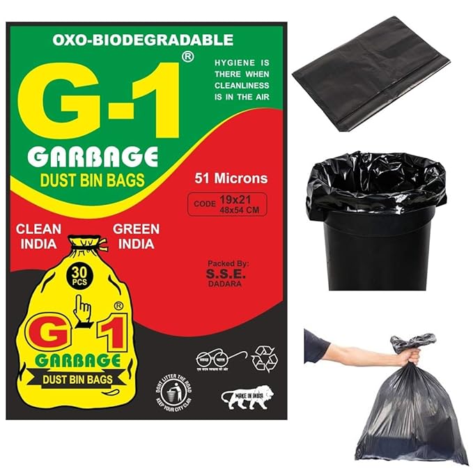 G 1 OXO Biodegradable Garbage Bags (Medium) Size 48 cm x 56 cm (300