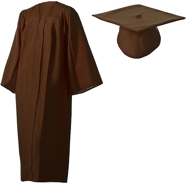 slim fit dress slacks Shiny Brown Bachelors Cap & Gown main image 0
