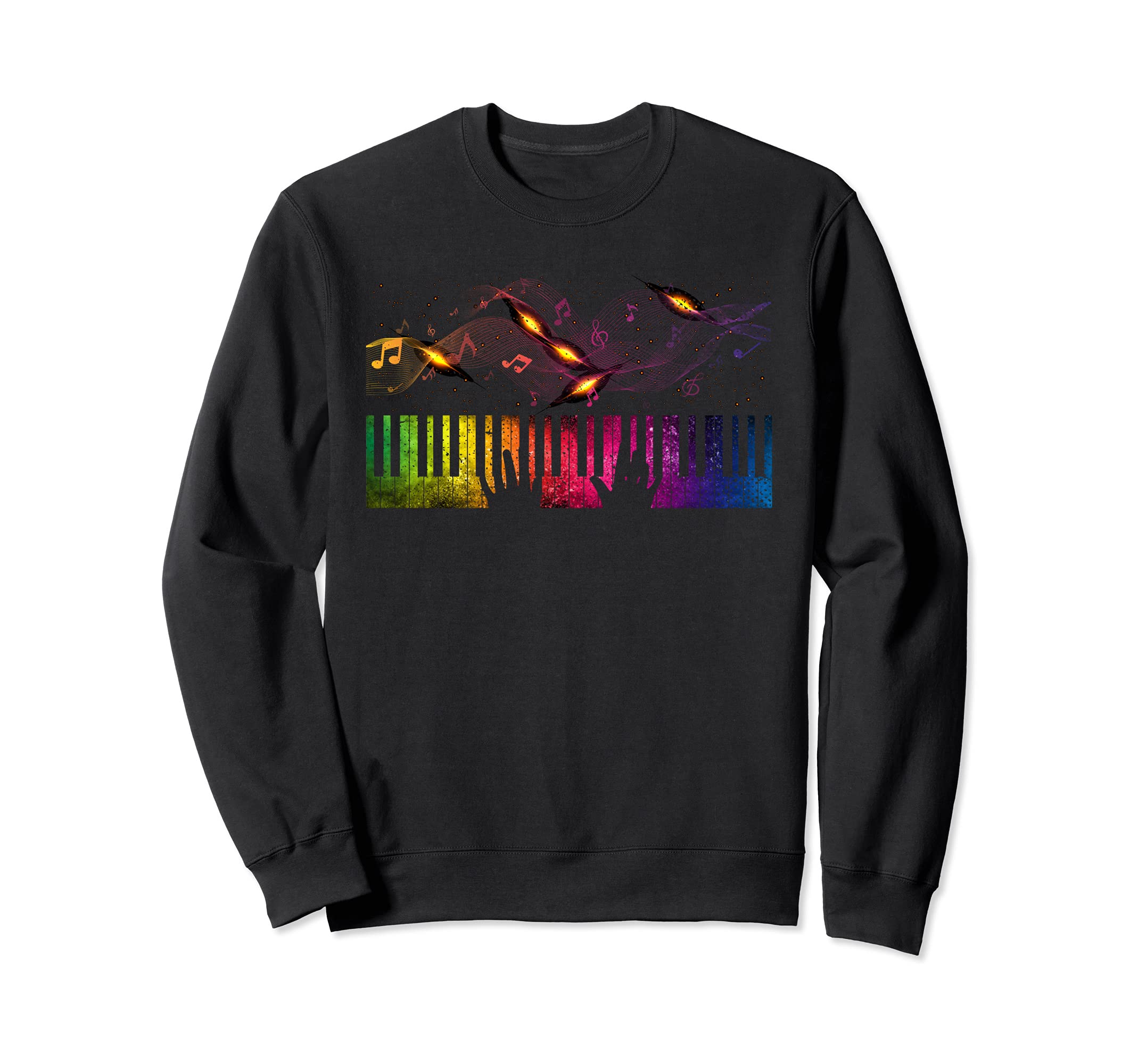 Musician Piano Keyboard Pianist Colorful Music Notes Piano Sweatshirt