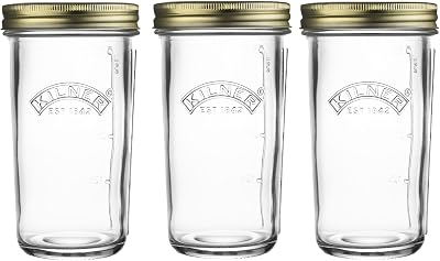 Kilner Wide Mouth Preserve Jar Set of 3 0.5L Glass Storage Jars Vacuum Lid