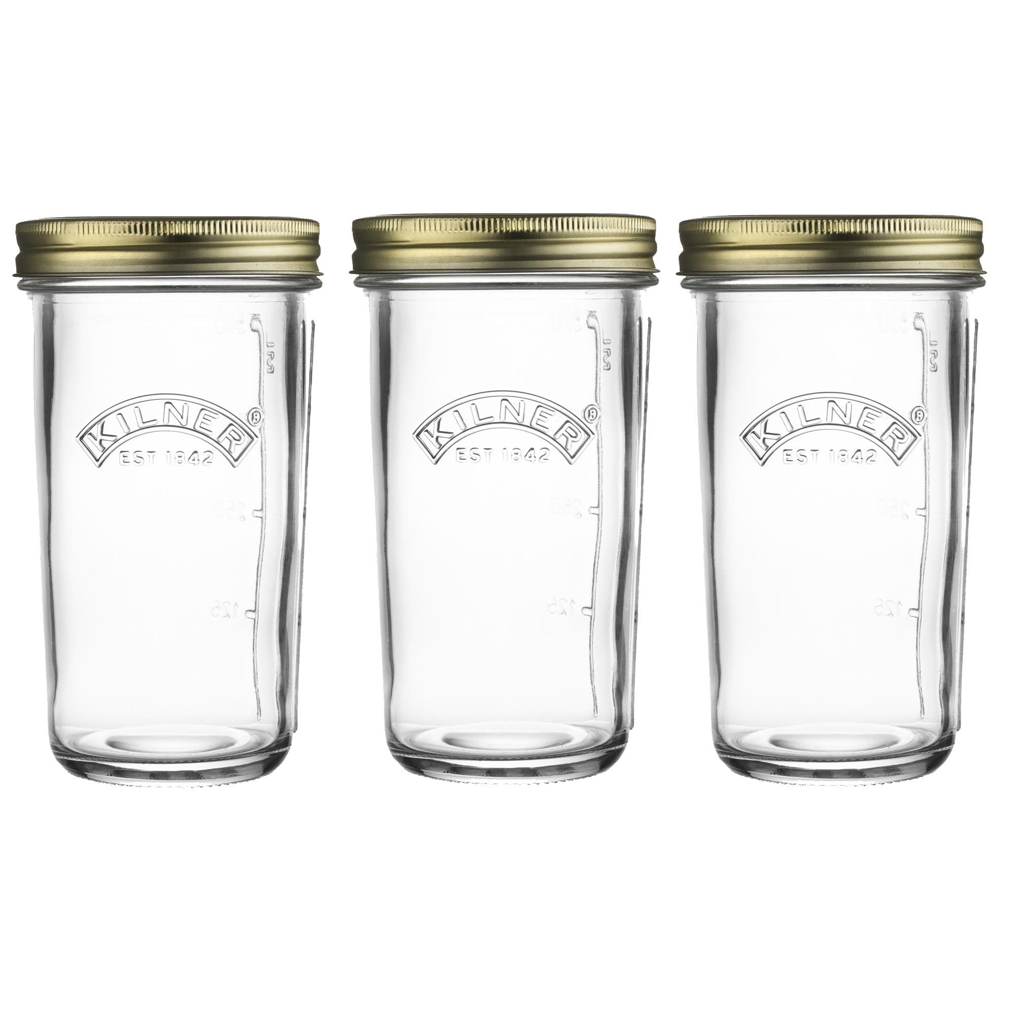 Kilner Wide Mouth Preserve Jar Set of 3 x 0.5L (500ml) Glass Storage Jar with Vacuum Seal Lid Ideal for Preserving Whole Fruits Vegetables Pickles Jams