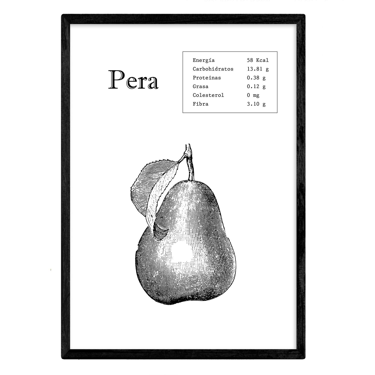 Nacnic Poster de Pera. Pictures of fruit and vegetables. A4 size