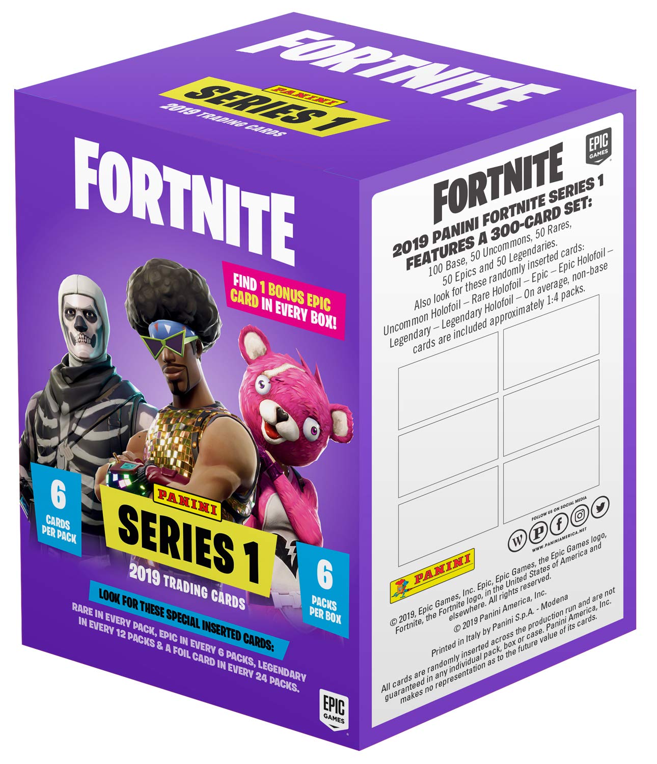 Panini Fortnite Series 1 Trading Cards - Blaster Box, 37 Trading Cards, Includes One Epic Cards with Impressive Optical Effects