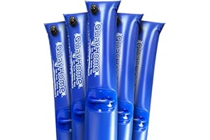 QwayHome【New Upgrade】 10 ft Pool Water Bags, 5 Pack Pool Water Tubes for Winter Pool Cover, 0.8mm Thicker, with 2 Handles Easy to Move, Heavy Duty Pool Cover Weights Inground, Blue