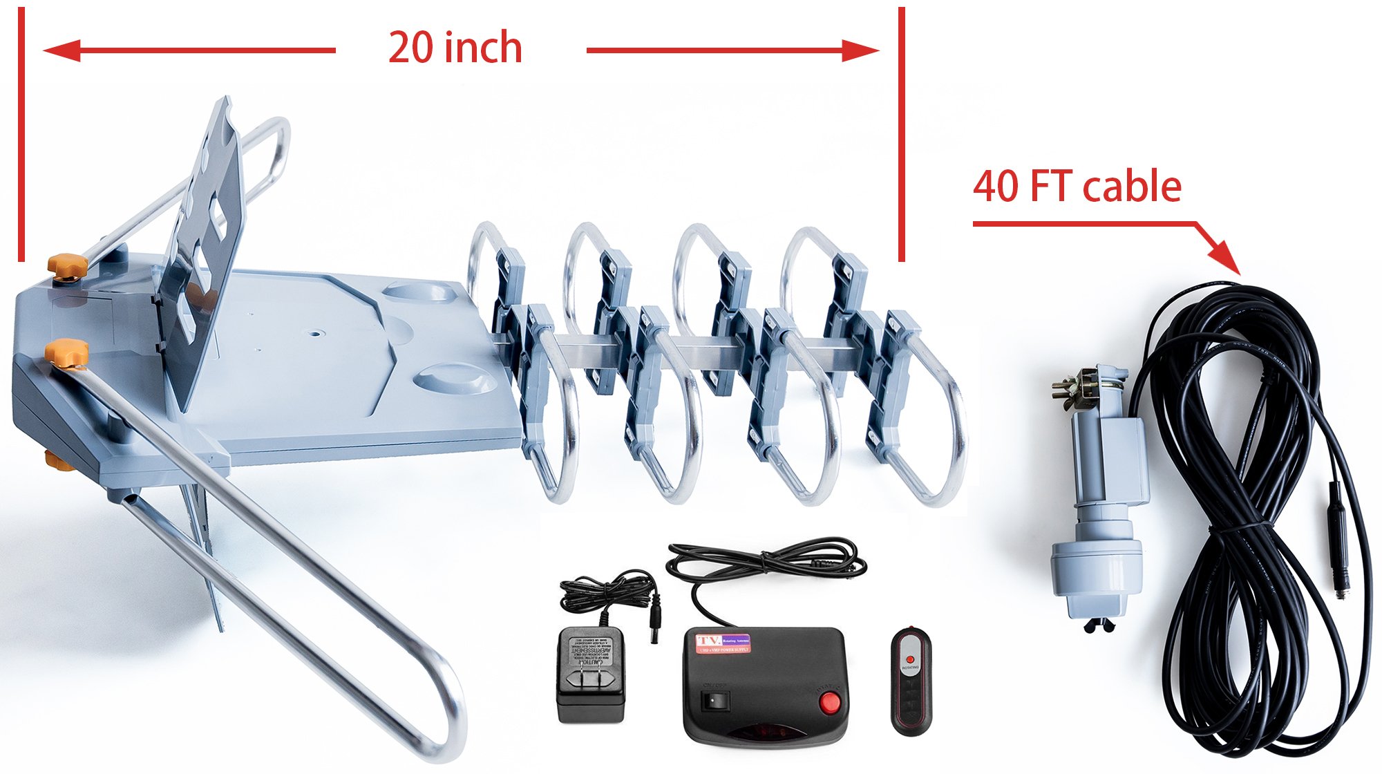 HDTV Antenna Amplified Digital Outdoor Control Box With Dual TV Output