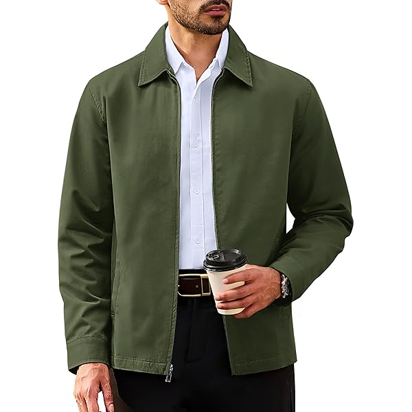 American Apparel Men's Long Sleeve Twill Jacket, Vintage Khaki, X