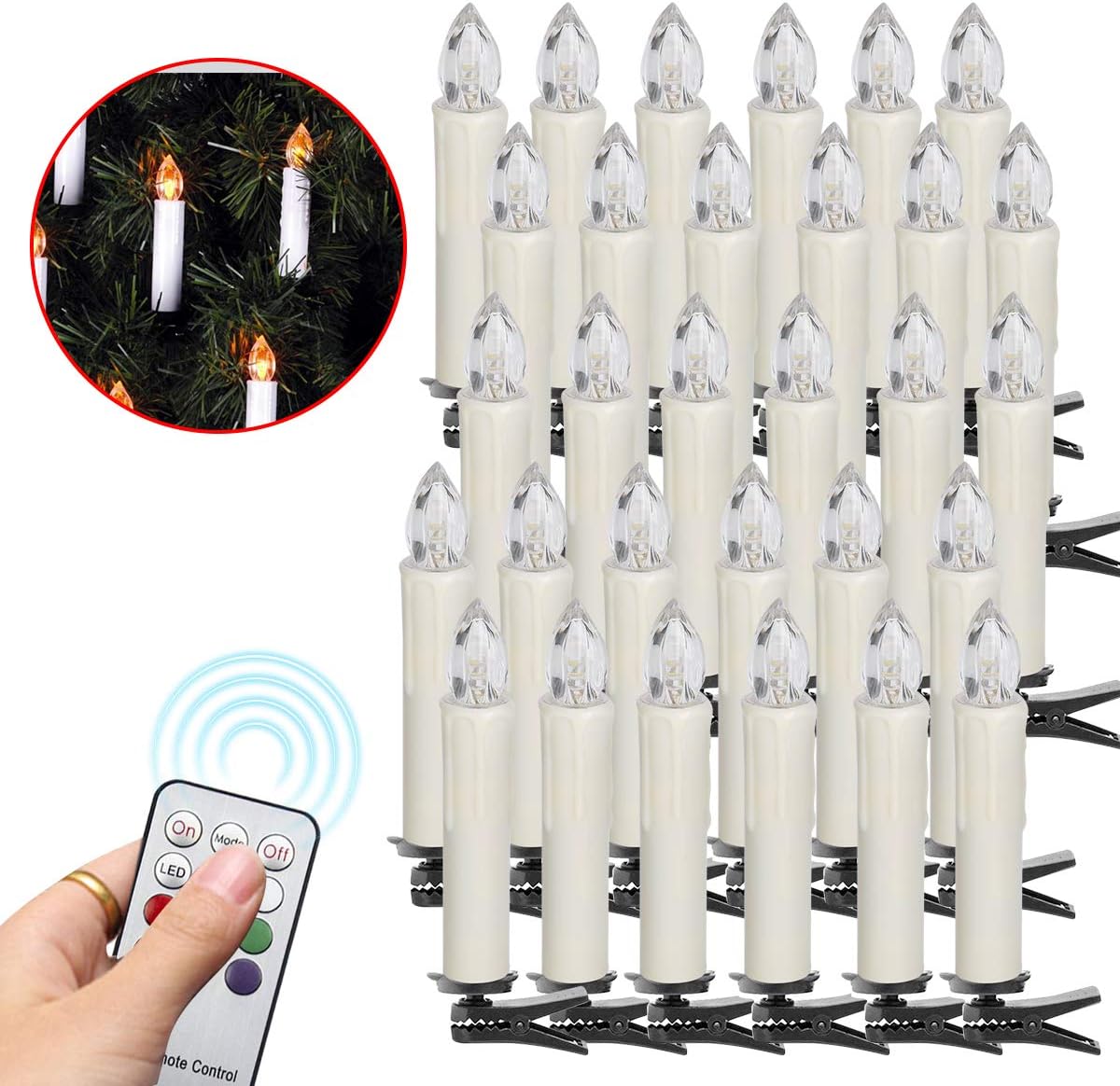 LED Wireless Christmas Candle Light Remote Control Xmas Tree Lighting