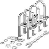 ZYUAROM 4 Sets M8 U Bolts 1-1/2 Inch Wide, 5/16" x 1-1/2"W x 3-1/2"L | 304 Stainless Steel U Bolt Heavy with Nuts,Bolt Plate and Washers,1 1/2" u-bolts,u bolts 1.5 inch wide,Metric bolts