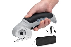 VLOXO Cordless Cardboard Cutter, Electric Scissor with Safety Lock 4.2V Power Fabric Scissors Multi-Cutting Tools, Rechargeable Rotary Cutter Electric for Leather Felt Rug Box with Storage Box Grey
