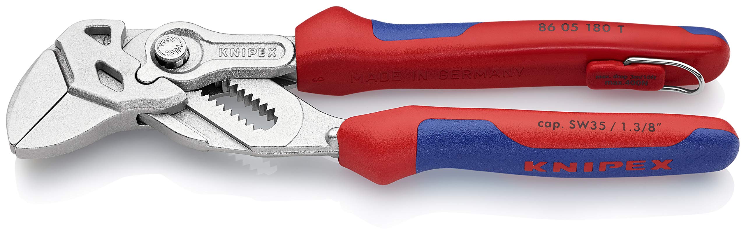 KNIPEX Tools - Pliers Wrench, Multi-Component, Tethered Attachment (8605180TBKA) — image 1