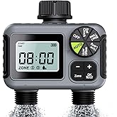 Dsoon Water Timer for Garden Hose, 2 Zone Smart Sprinkler Timer with Rain Delay,Dual-Zone Water Time|Rain Sensor+Manual/Automatic Modes|2025 Waterproof Upgrade|Dual-Program Irrigation System