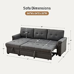 Lilola Home Convertible Sectional Sleeper Sofa Bed