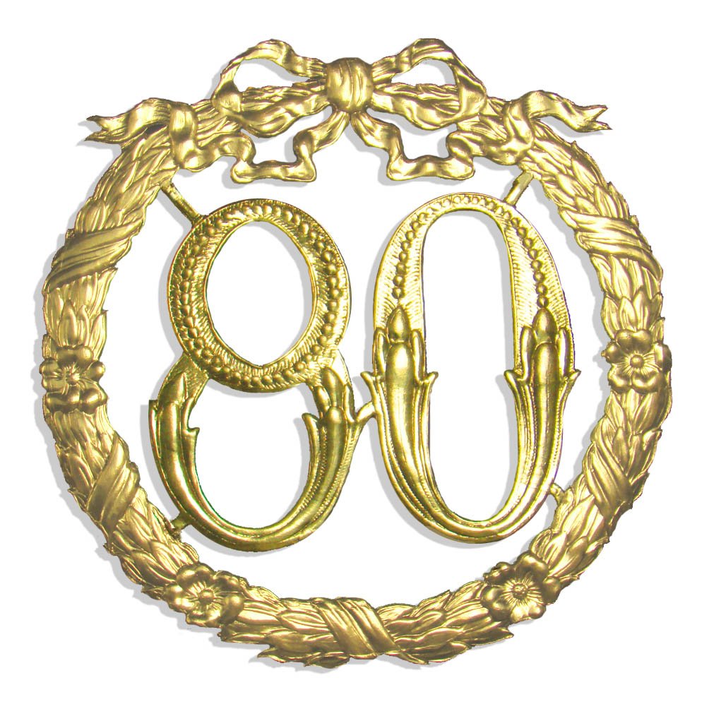 Kunze Dresden Party Anniversary Jubilee Number 80, 9-1/2-Inch, Gold — image 1