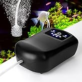 AQQA Aquarium Air Pump, 80GPH Rechargeable Portable Oxygen Pump with Single/Dual Outlets, Adjustable Air Flow Fish Tank Air P