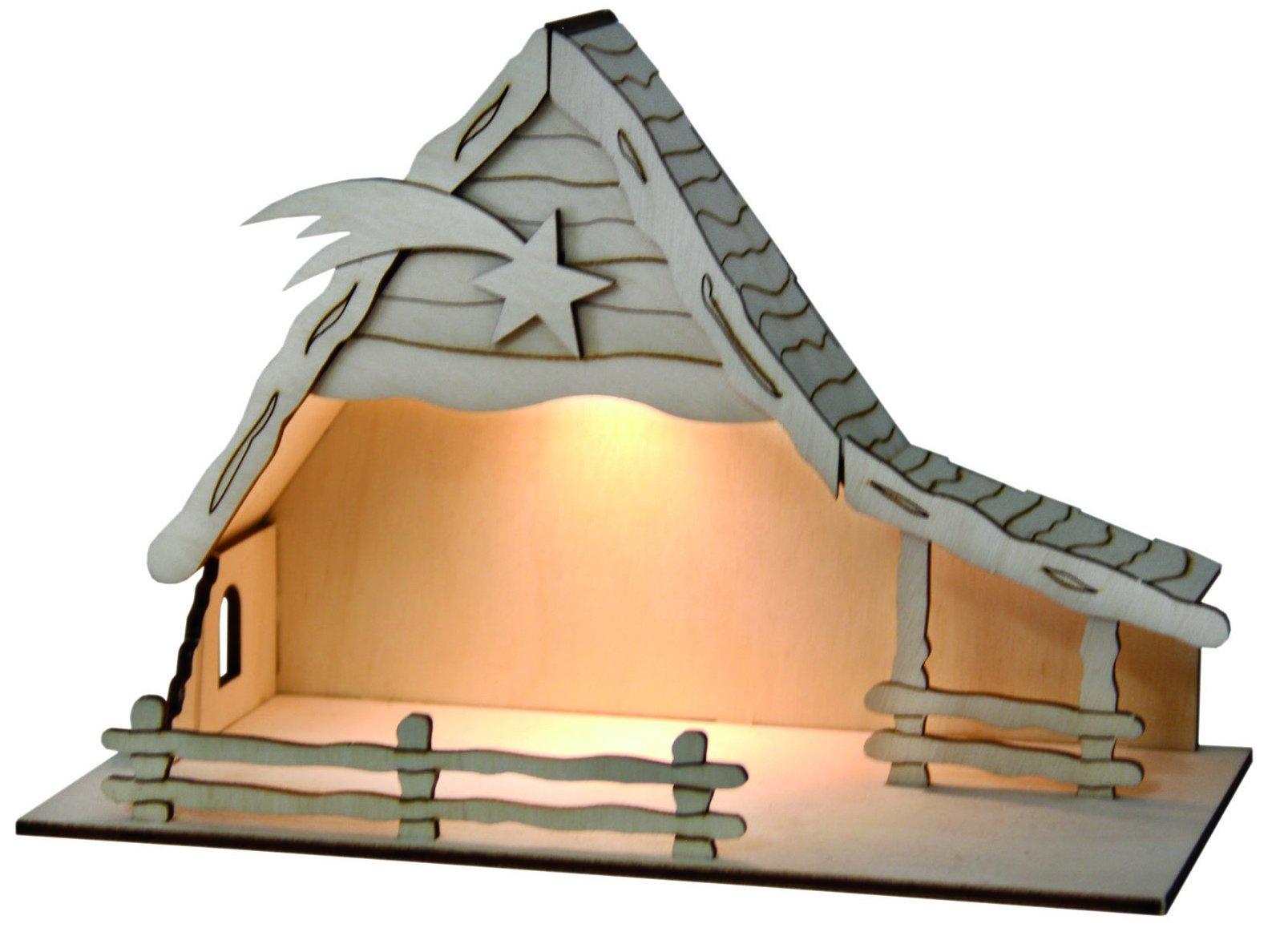 SOL-EXPERT group 44411 Solar Christmas Nativity Scene Bethlehem Construction Kit, Wood, Natural