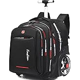 PISKGODSF 22 Inch Rolling Backpack with Wheels for Travel, 55 L Large Capacity Wheeled Backpacks, Roller Backpack with 15.6 Inch Laptop Waterproof Compartment