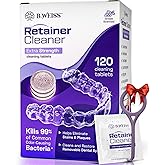 Retainer Cleaner Tablets, Invisalign Cleaner, Remove Stains, Odors & Plaque, Night Guard Cleaner, FSA & HSA Eligible, 4-Month