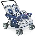 Children’s Factory Infant Toddler SureStop Folding Commercial Bye-Bye Stroller (4-Passenger), Blue