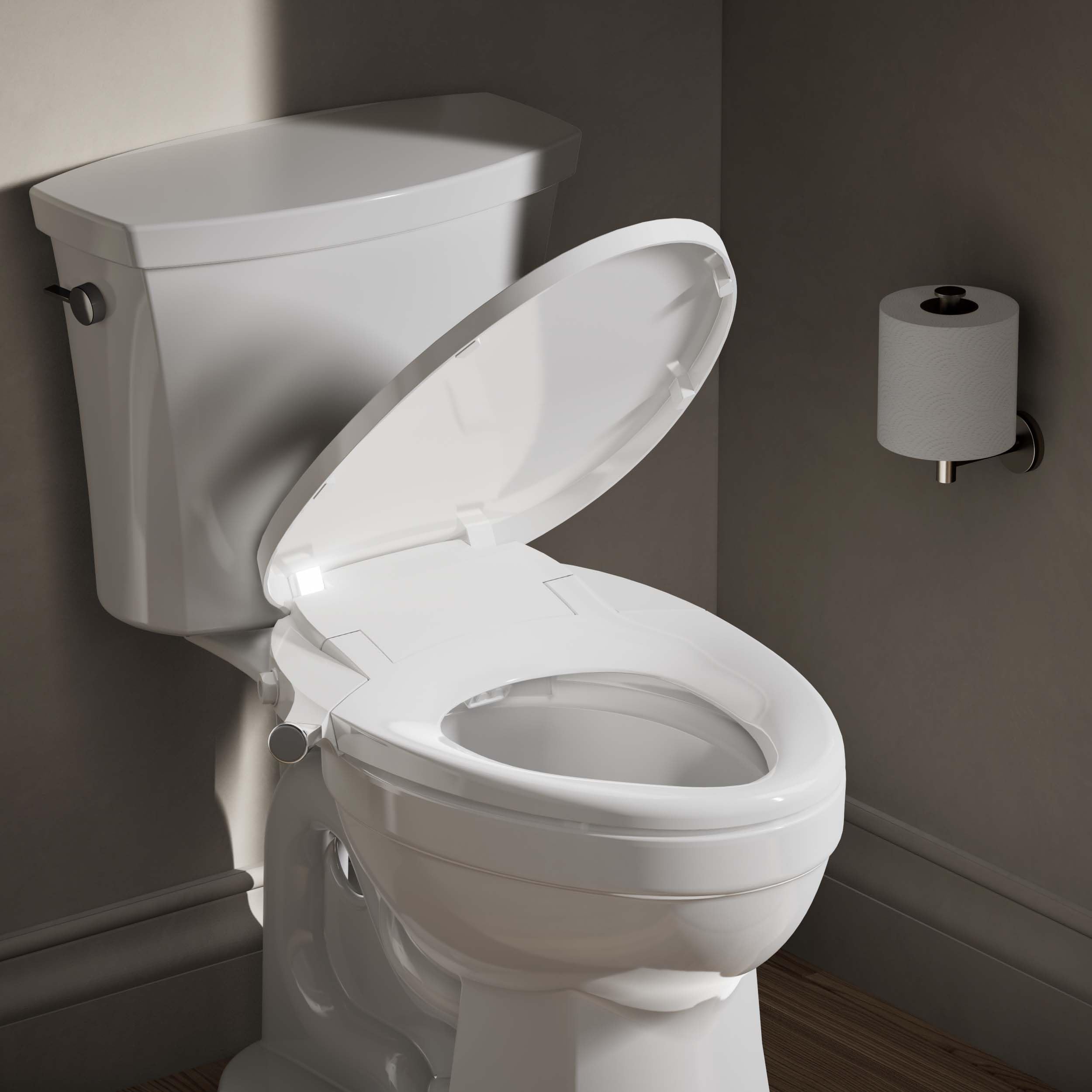 Kohler PureWash M300 Manual Elongated Bidet Toilet Seat, Chrome Handle, Quiet-Close Lid Prevents Slamming, Toilet Bidet, Easy Installation with Quick-Release Hinges, Self-Cleaning Wand